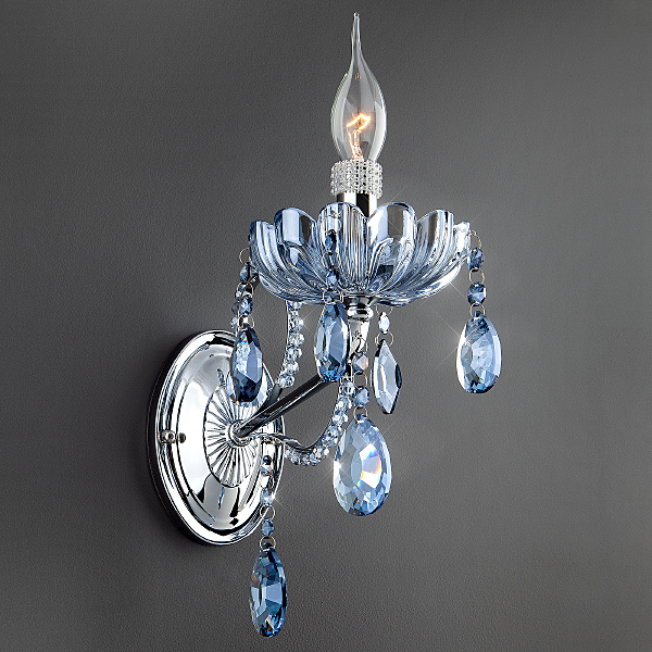Настенное бра Darfina 3015/1 хром/лазурный хрусталь Strotskis