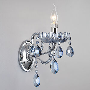 Настенное бра Darfina 3015/1 хром/лазурный хрусталь Strotskis