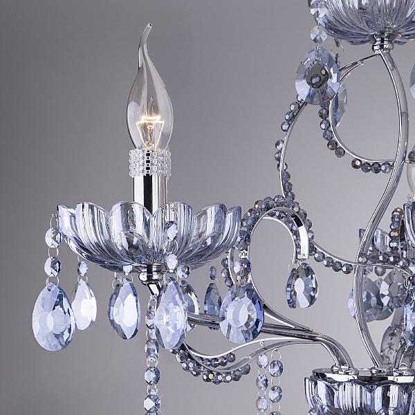 Подвесная люстра Darfina 3015/5 хром/лазурный хрусталь Strotskis