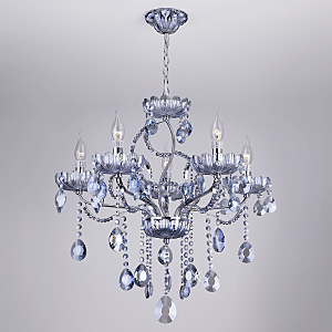Подвесная люстра Darfina 3015/5 хром/лазурный хрусталь Strotskis
