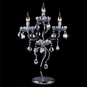 Настольная лампа 3015 3015/3T хром/лазурный хрусталь Strotskis