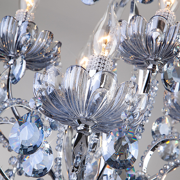 Подвесная люстра Darfina 3015/12 хром/лазурный хрусталь Strotskis