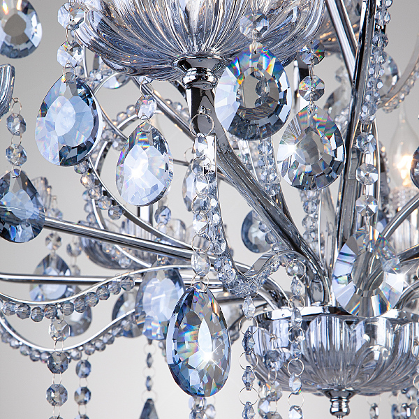 Подвесная люстра Darfina 3015/12 хром/лазурный хрусталь Strotskis