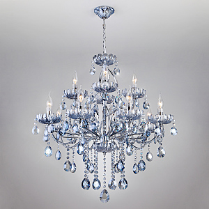 Подвесная люстра Darfina 3015/12 хром/лазурный хрусталь Strotskis