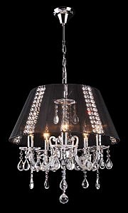 Подвесная люстра 3419 3419/5 хром/черный Strotskis