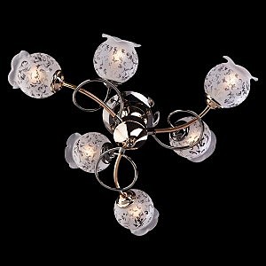 Потолочная люстра 9653 9653/6 золото/черный жемчуг