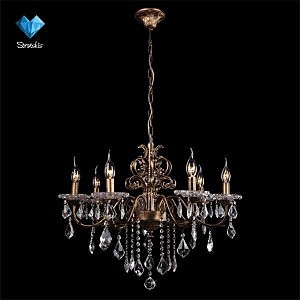 Подвесная люстра 3641 3641/7 черный с золотом/прозрачный хрусталь Strotskis