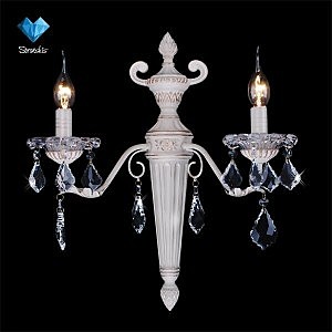 Настенное бра 3641 3641/2 белый с золотом/прозрачный хрусталь Strotskis