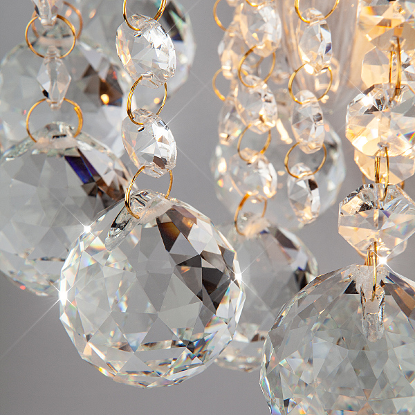 Настенное бра Ostiniya 3299/2 белый с золотом/прозрачный хрусталь Strotskis