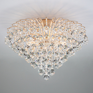 Потолочная люстра Ostiniya 3299/9 белый с золотом/прозрачный хрусталь Strotskis