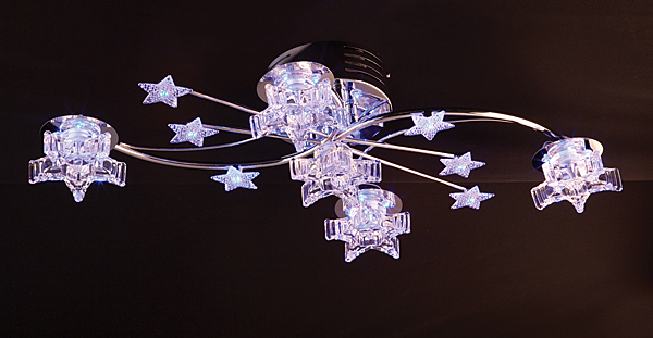 Потолочная люстра 4875 4875/5 хром/синий+красный+фиолетовый