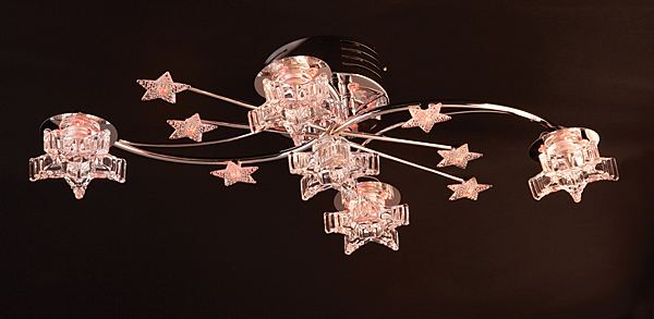 Потолочная люстра 4875 4875/5 хром/синий+красный+фиолетовый