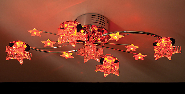 Потолочная люстра 4875 4875/5 хром/синий+красный+фиолетовый