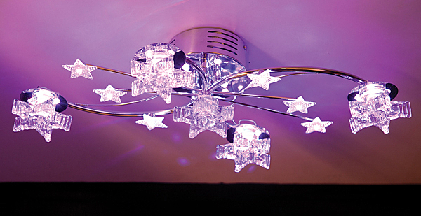 Потолочная люстра 4875 4875/5 хром/синий+красный+фиолетовый