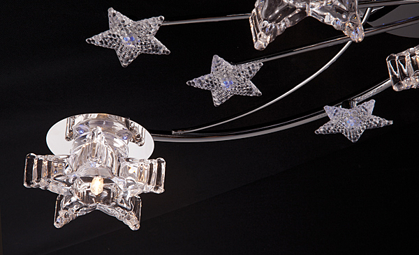 Потолочная люстра 4875 4875/5 хром/синий+красный+фиолетовый