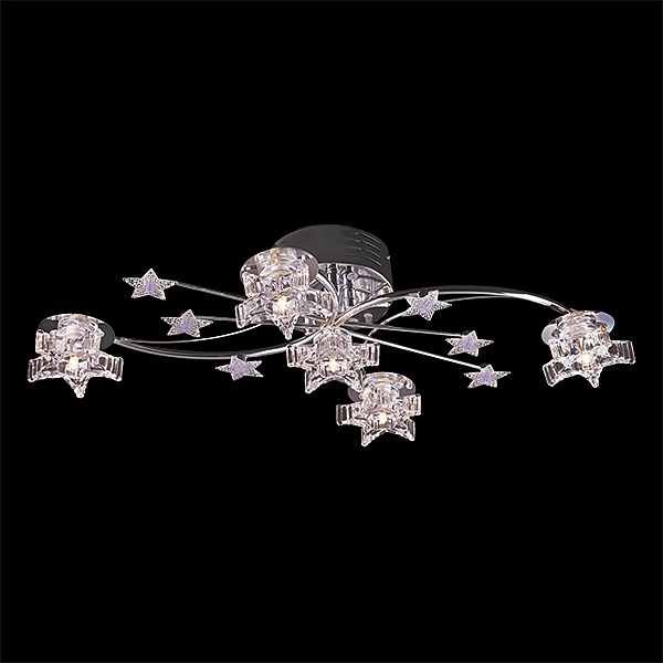 Потолочная люстра 4875 4875/5 хром/синий+красный+фиолетовый