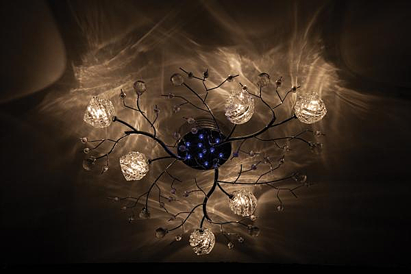 Потолочная люстра 85030 85030/6 хром/синий+красный+фиолетовый