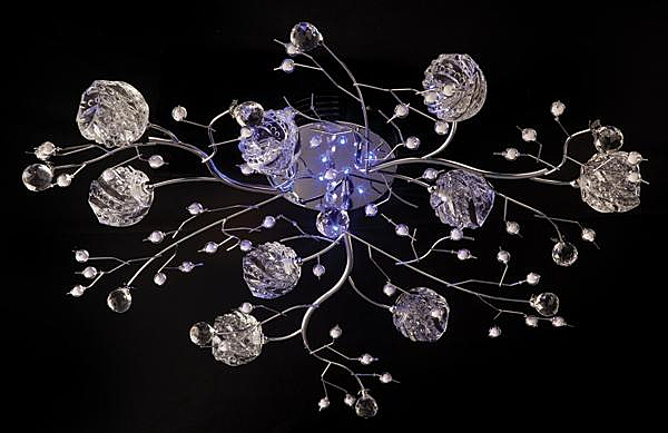 Потолочная люстра 85030 85030/9 хром/синий+красный+фиолетовый