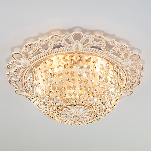 Потолочная люстра Ajmeri 3298/5 белый с золотом/прозрачный хрусталь Strotskis