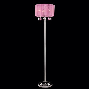 Торшер 3155,3255 3155/3F хром/розовый хрусталь Strotskis