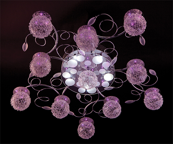 Потолочная люстра 4830 4830/11 хром/синий+красный+фиолетовый