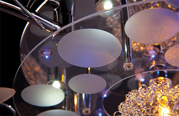 Потолочная люстра 4830 4830/11 хром/синий+красный+фиолетовый