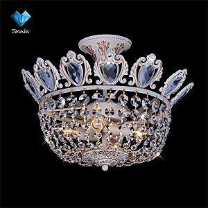 Потолочная люстра 3165 3165/4 белый с золотом /прозрачный хрусталь Strotskis