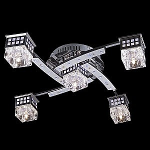 Потолочная люстра 4939 4939/5 хром/синий+красный+фиолетовый