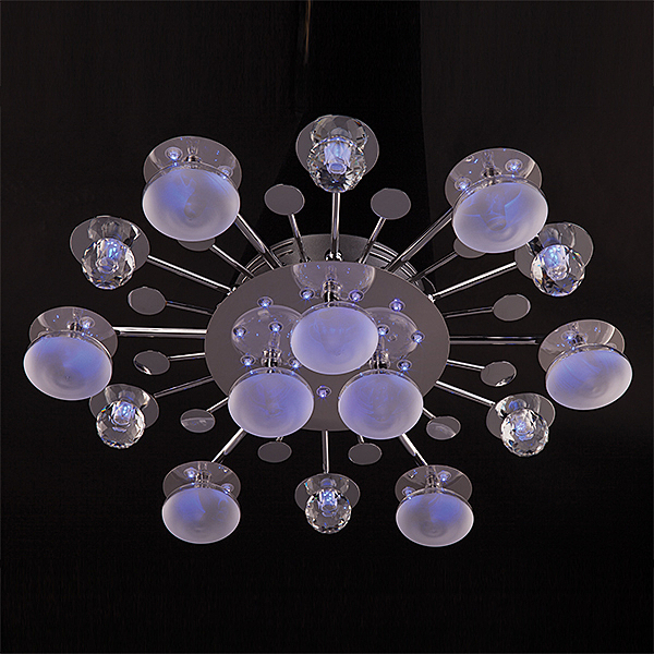 Потолочная люстра 5495 5495/9 хром/синий+красный+фиолетовый