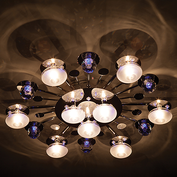 Потолочная люстра 5495 5495/9 хром/синий+красный+фиолетовый