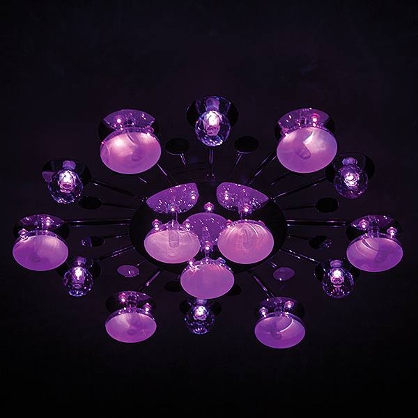 Потолочная люстра 5495 5495/9 хром/синий+красный+фиолетовый