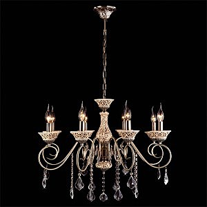 Подвесная люстра 3160 3160/8 античная бронза/прозрачный хрусталь Strotskis