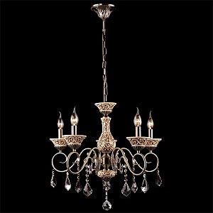 Подвесная люстра 3160 3160/5 античная бронза/прозрачный хрусталь Strotskis