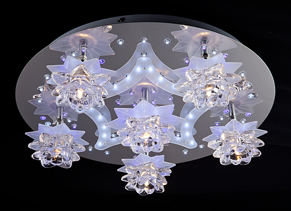 Потолочная люстра 5352 5352/6 хром/белый-синий+красный+фиолетовый