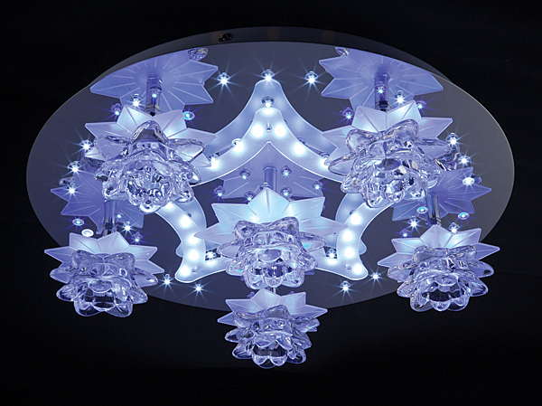 Потолочная люстра 5352 5352/6 хром/белый-синий+красный+фиолетовый