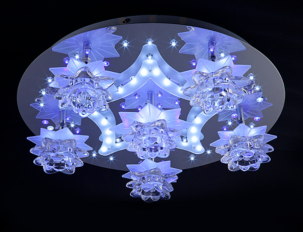 Потолочная люстра 5352 5352/6 хром/белый-синий+красный+фиолетовый