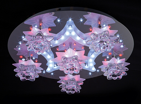 Потолочная люстра 5352 5352/6 хром/белый-синий+красный+фиолетовый