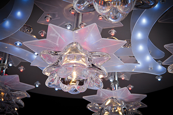 Потолочная люстра 5352 5352/6 хром/белый-синий+красный+фиолетовый