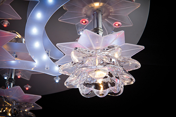 Потолочная люстра 5352 5352/6 хром/белый-синий+красный+фиолетовый