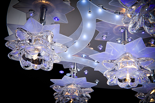 Потолочная люстра 5352 5352/6 хром/белый-синий+красный+фиолетовый