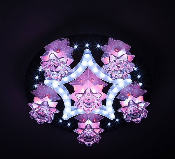 Потолочная люстра 5352 5352/6 хром/белый-синий+красный+фиолетовый