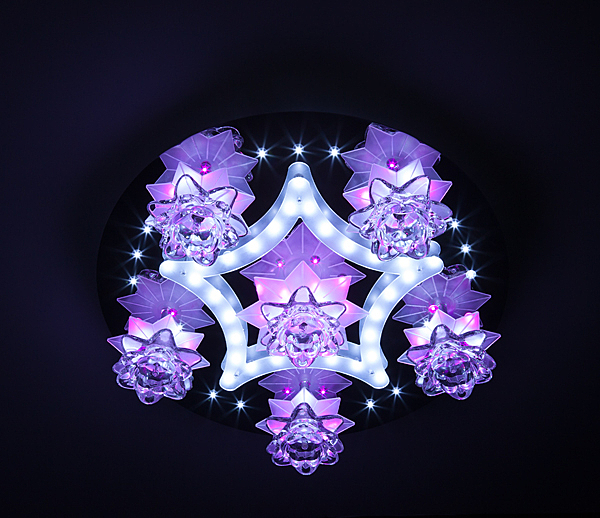 Потолочная люстра 5352 5352/6 хром/белый-синий+красный+фиолетовый