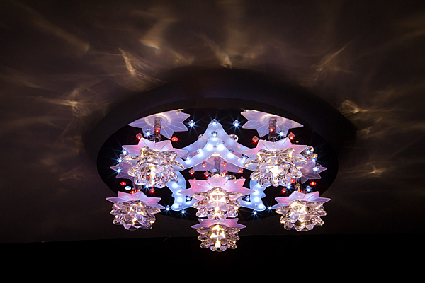 Потолочная люстра 5352 5352/6 хром/белый-синий+красный+фиолетовый