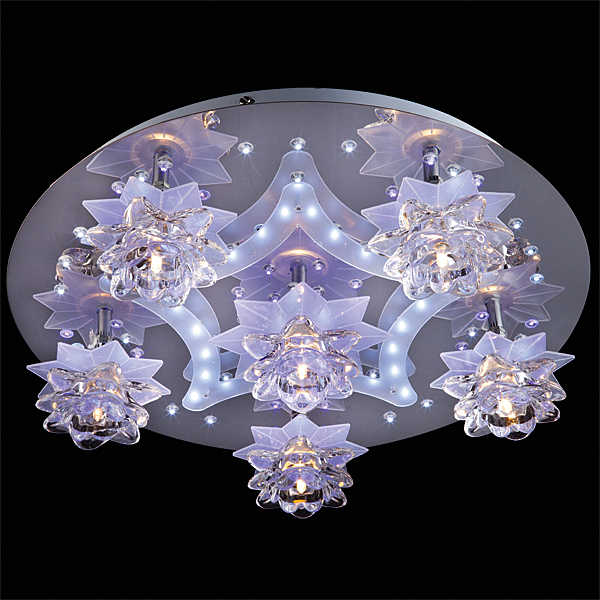 Потолочная люстра 5352 5352/6 хром/белый-синий+красный+фиолетовый