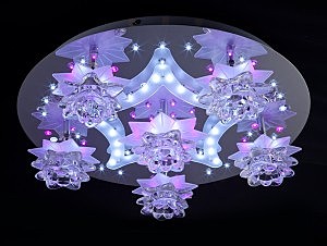 Потолочная люстра 5352 5352/6 хром/белый-синий+красный+фиолетовый