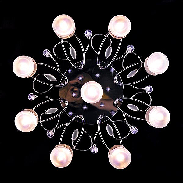 Потолочная люстра 5320 5320/9 хром/синий+красный+фиолетовый