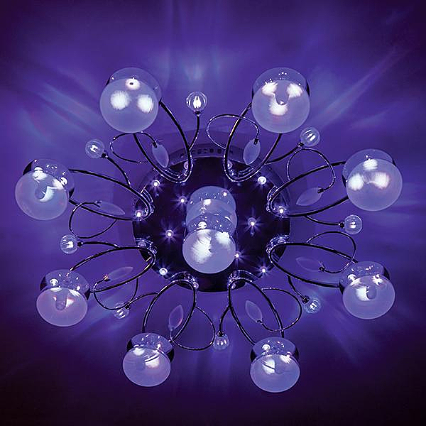 Потолочная люстра 5320 5320/9 хром/синий+красный+фиолетовый