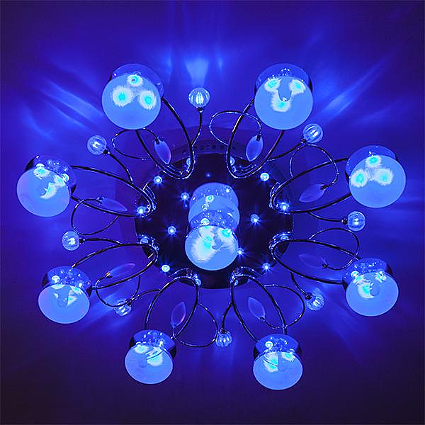 Потолочная люстра 5320 5320/9 хром/синий+красный+фиолетовый