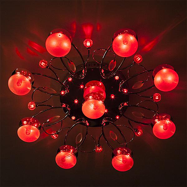 Потолочная люстра 5320 5320/9 хром/синий+красный+фиолетовый