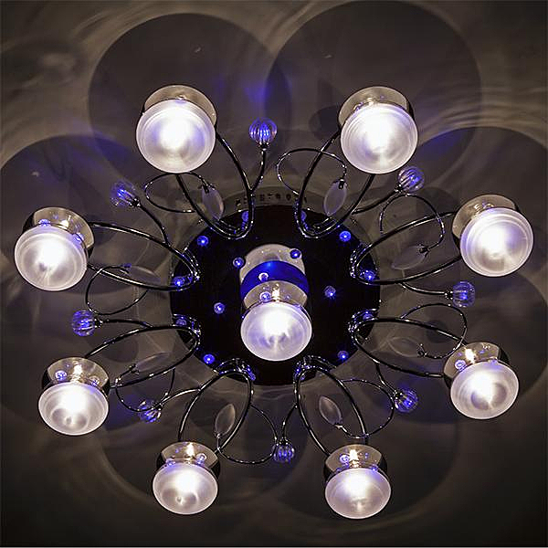 Потолочная люстра 5320 5320/9 хром/синий+красный+фиолетовый